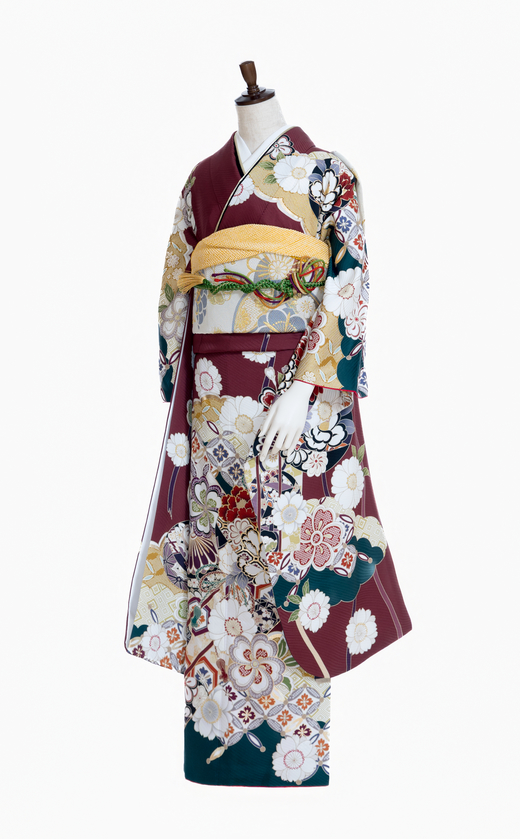 薬玉に四季吉祥文様（横向き）