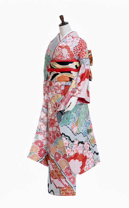 本絞り松竹四季花（横向き）